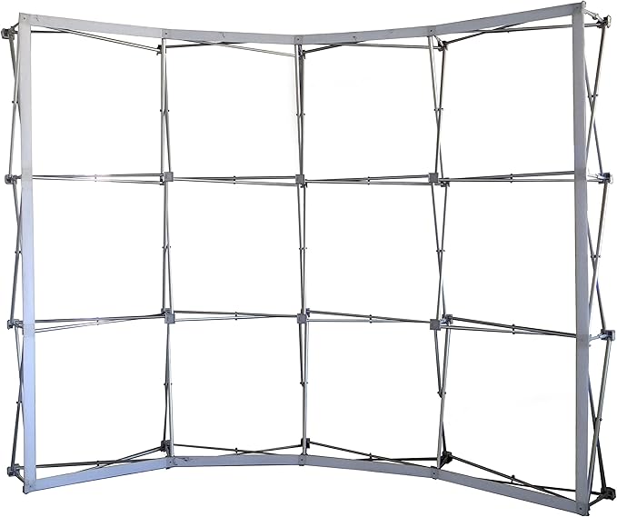 BannerBuzz Fabric Pop Up Curved Display, Hardware Only, 17 mm Pole Diameter, 1.4 mm Thick Pole, 1440 DPI Dye Sublimation Printing (10' W X 8' H)