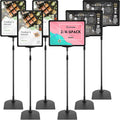 Jutom 4 Pack Adjustable Pedestal Stand Holder 8.5 x 11 Inch Heavy Duty Aluminum Sign Holder Vertical and Horizontal Sign Poster Stands Floor Standing Display for Advertisement Menu Display