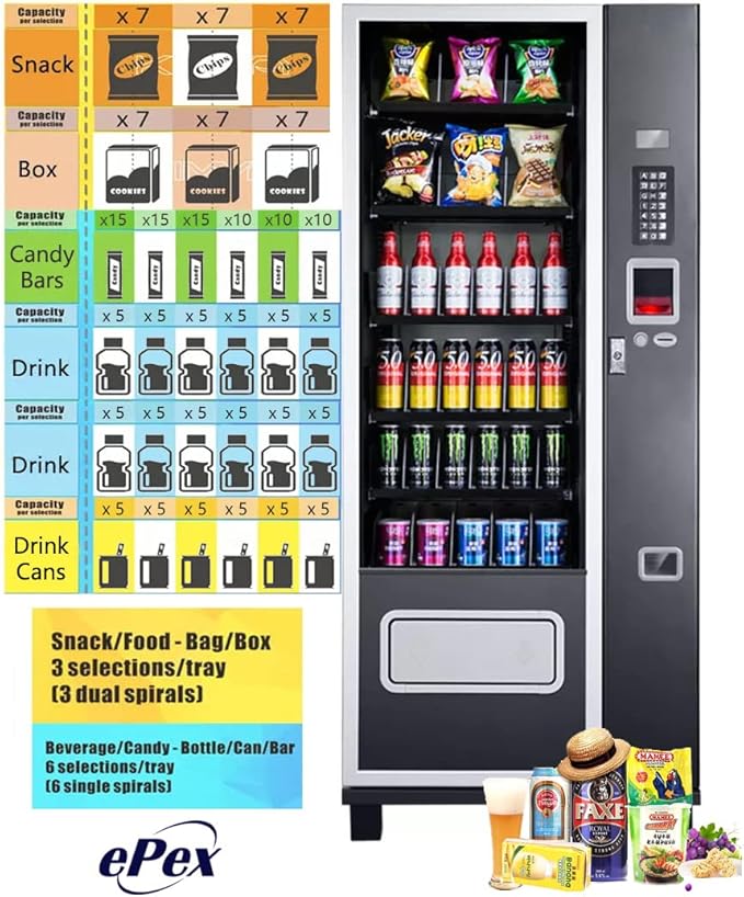 EPEX Refrigerated Beverage Combo Vending Machine with Stratified Temp Control