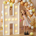 imprsv Marquee Light Up Letters, 4FT Mosaic Letters with Light for Baby Shower Graduation Party Decor, Large H for Engagement Wedding Party Decorations (Need to Assemble)
