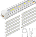 Super Bright 50w 7200lm 5000k V Shape 4ft Led Shop Lights for Workshop 4ft, 4' Linkable 4 Foot Led Shop Lights with Plug in Power Cable On/Off Switch for Garage Basement Warehouse