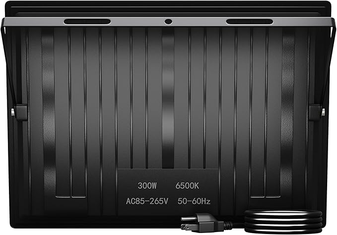 XXBSAZ 2 Pack 300W LED Flood Lights Outdoor, 37,000LM Plug-in Hardwire Work Light IP66 Waterproof - 6500K Daylight Bright for Yard, Garage, Stadium