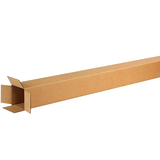 BOX USA 4x4x60 Tall Corrugated Boxes, Tall, 4L x 4W x 60H, Pack of 25 | Shipping, Packaging, Moving, Storage Box for Home or Business, Strong Wholesale Bulk Boxes