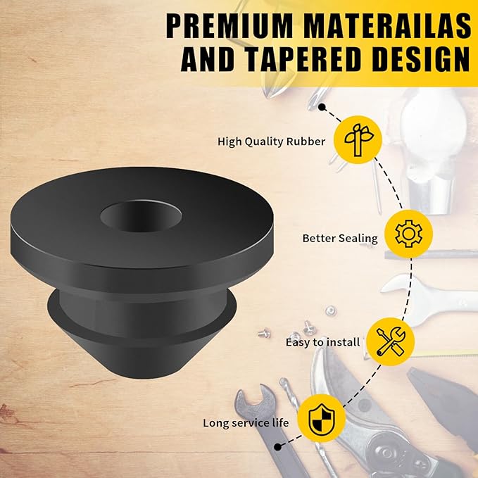 200Pack Rubber Cable Railing Grommets for 1/8" 5/32" 3/16" Cables for Wood/Metal Cable Railing Posts, 1/8" Level line Cable Railing Grommet,Cable Railing kit for Metal Posts……