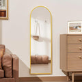Full Length Door Mirror, Wall Mounted Wall & 48 “X14” Arched Behind Door Mirrors, Full Length Mirror for Use in Living Rooms, Rooms, Bedrooms, Cloakrooms, etc. (Gold)