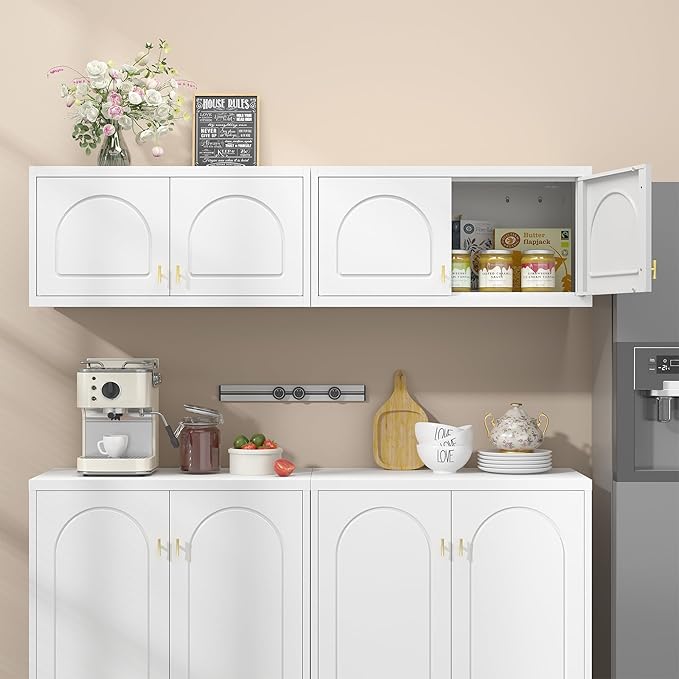 Wall Upper Storage Cabinet,Metal Bathroom Wall Mounted Cabinet,15 Inch Storage Cabinet for Basement,Livingroom Home Office