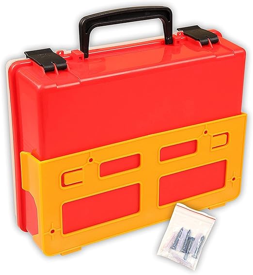 Rapid Care First Aid 839-LGBBK-1 Premium Bloodborne Pathogen & Bodily Fluid Spill Clean Up Kit, OSHA Compliant, Wall Mountable, 10" x 8" x 3.5",Red/Clear