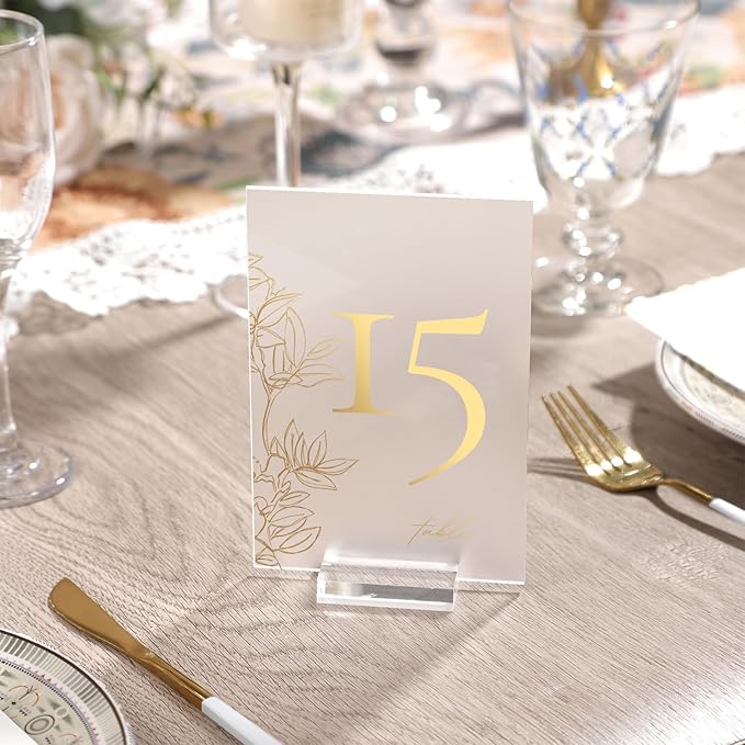 UNIQOOO 2" Clear Acrylic Stand | 10 Pack 2.8mm Slot Wedding Sign Holders, Perfect for Wedding, Table Number, Exhibition, Office, Restaurant, Business