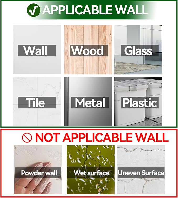 8.5" x 11" Acrylic Sign Holder Wall Mount, Self Adhesive Wall Sign Holder,Clear Plexiglass Sign Holder Window/Door Sign Holder,No Drilling,Silver 6 pack