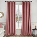MIULEE Velvet Curtains 90 Inches Long 2 Panels Set for Bedroom, Pinch Pleat Back Tab Luxury Thermal Insulated Pink Living Room Darkening Drapes Pleated Blackout Window Curtains with Hooks, Dusty Rose