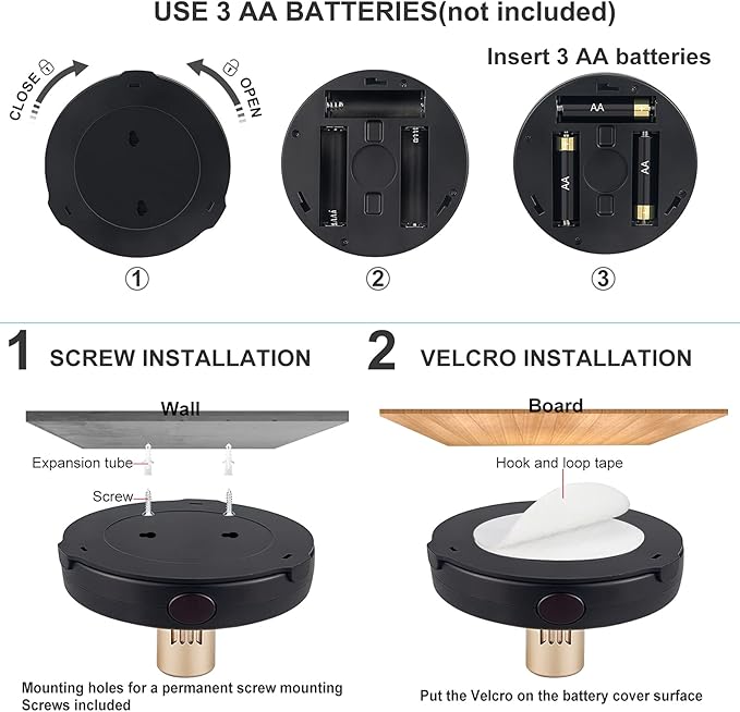 Wireless LED Spotlight, Battery Powered Picture Lights, Uplighting Indoor, Puck Lights with Remote, Stick Spot Light for Wall Art Display Dartboard Painting Artwork Accent Closet-Gold