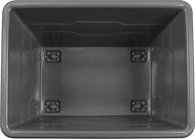 Commercial 16 Bushel Utility Cart with Steel Base, Poly Box Basket Truck, Laundry Cart, and Rolling Trash Bin, 47-Inch x 34.75-Inch x 35.5-Inch, 1000 Pound Weight Capacity, Gray