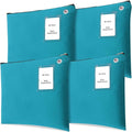 4 Pcs Interoffice Mailer Canvas Transit Sack Zipper Bag 18" x 14" Large Zipper Pouch with Grommet Interoffice Mail Bag (Teal)