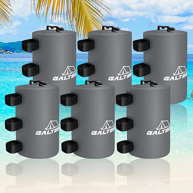 Canopy Water Weight Bag,132 LBS Water Tent Weights Set of 6 Leg Weights for Pop Up Canopy,Canopies,Tent,Gazebo,Gray