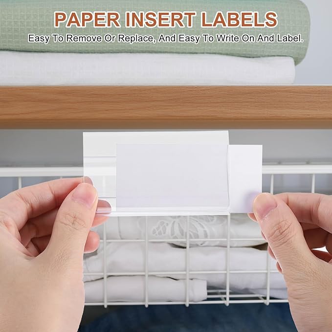 PATIKIL 3.1" x 1.7" Wire Shelf Label Holder, 30 Pack Reusable Plastic Price Tag Display Clip for 0.28" to 0.47" Thick Shelves with Paper Inserts Pens for Home Market Store, Clear