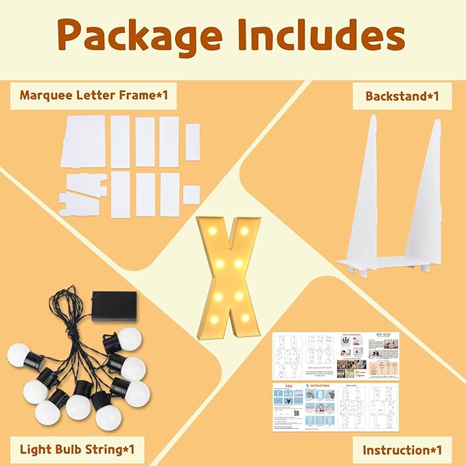 imprsv 3FT Marquee Letters, Mosaic Light Up Letters for Birthday Baby Shower Wedding Engagement Party Backdrop Decor, Large Marquee X for Party Decorations