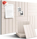 Felt Bulletin Board Tiles Large 36" x 24" Cork Board Alternative-6 Pack with 40 Adhesive Tabs, Thick Slat Wall Panels for Office Decor, Push Pin Board Wall Organizer Alternative - Oatmeal