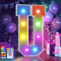 imprsv 3FT Colorful Marquee Letters U, 18 Colors Large Light up Letters Alphabet Sign with Remote, Big Marry Me Sign, Birthday Party Decorations Anniversary Wedding Decoration