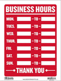 BAZIC Products Business Hours Sign 9"X12", Open Closed Signs Signage For Business Store Office Door Window Restaurants Bars Retail Salon Shop, 24-Pack