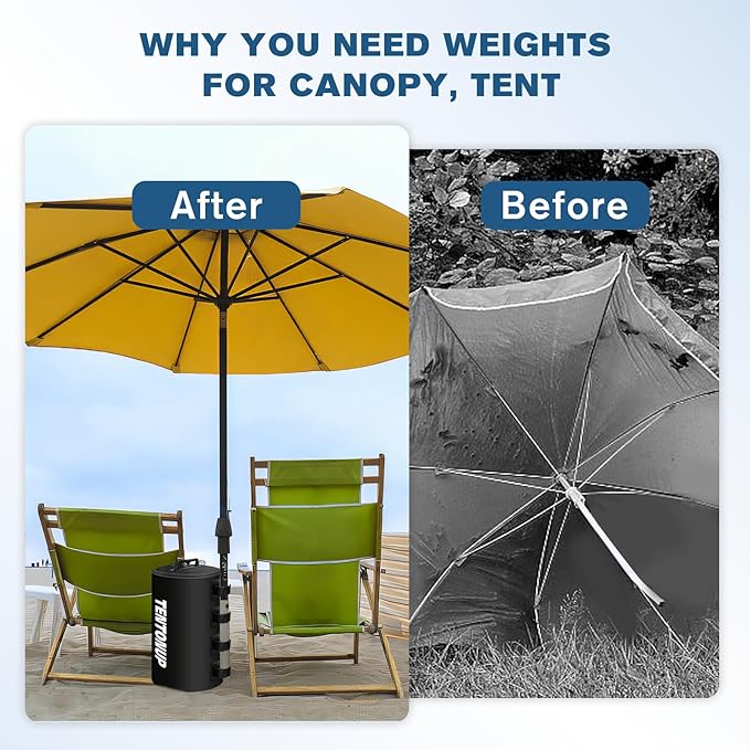 Canopy Water Weight Bags, 220 LBS Heavy Duty Canopy Weights Set of 4, Tent Water Weights for Pop Up Canopy, Gazebo, Carport, Outdoor Event, Black