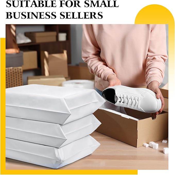 Metronic 25Pcs Poly Mailers 17.7x22 Inch,Large Shipping Bags for Clothes Bulk,Strong Self Adhesive Shipping Envelopes for Small Business,Waterproof Mailing Envelopes for Packaging White
