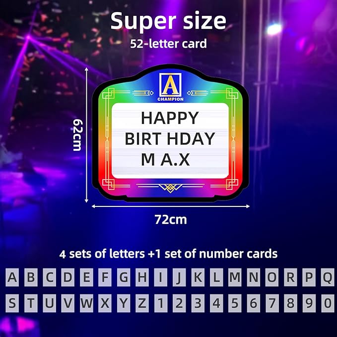 LED Handheld Bottle Service Display Sign,LED Letter Bottle Presenter,Bottle Service Lights Sign with 4 Set Letters & 1 Set Number,Nightclub LED Bottle Presenter for Home Decor, Birthday Parties,(A)