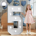 Marquee Numbers 3 Feet Tall Big Light Up Numbers 5th 25th 50th Birthday Decorations Graduation Decorations 2025 White Anniversary Party Decor Large Cardboard Prop Backdrop Sign 5