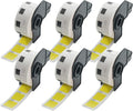 BETCKEY - Square Labels Replacement for Brother DK-1221 (0.9 in x 0.9 in), Compatible with Brother QL Label Printers [6 Rolls/6000 Labels, Yellow]