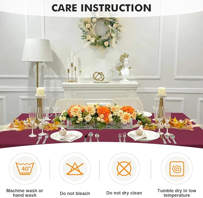 SEPARO 2 Pack 6 Ft Burgundy Spandex Table Cover Fitted Rectangular Tablecloth Stretchable Fabric Table Cloth 6 ft Wrinkle-Free for Party Tradeshows Banquet Weddings Cocktail