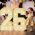 Marquee Light Up Numbers: 3FT Large Decorative Letters Signs for Party Decorations Baby Shower Birthday Wedding Engagement Anniversary, 3 Feet Tall Pre-Cut DIY Foamboard Number 26 - Easy to Assemble