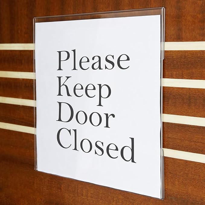 PecMuikee Acrylic Sign Holder 11 x 17 Horizontal Wall Mount Sign Holders Clear Acrylic Frame with Double Sided Tape Clear Poster Frames Plastic Sign Holder for Office, Home, Landscape, 2 Pack