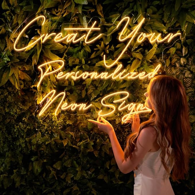 Custom Neon Sign for Wedding, Custom Neon Signs Personalized Wall Decor, Name Sign for Birthday, Party, Bedroom, Bar, Shop, Salon