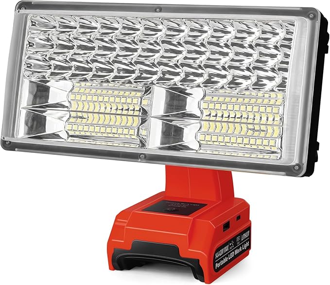 40W 4200LM Cordless LED Work Light Compatible with Milwaukee 18V Li-Ion Battery with 3 Lighting Modes USB Port Ideal for Job Site, Camping,Hiking,Indoor & Outdoor