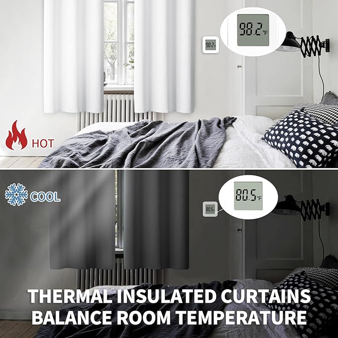 BGment White Curtains 45 Inches Length for Kitchen Window - Grommet Short Window Treatment Drapes Privacy for Bathroom Cafe Bathroom Home Decor, 2 Panels, Pure White, 38 x 45 Inch