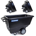Tilt Truck, 1/2 Cu. Yd. Capacity Dump Cart with Heavy Duty 12” Wheels & 5” Casters for Handling, Transporting on Construction Jobsites, 750 lbs, Trash Cart with Wheels DUC12A-03PK (3-Pack)