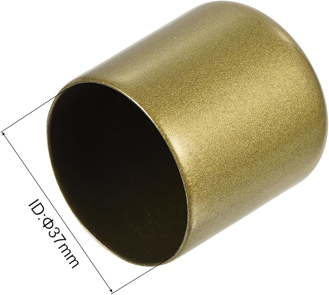 uxcell 10pcs Rubber End Caps 37mm(1 1/2") ID Vinyl Round End Cap Cover Screw Thread Protectors Gold