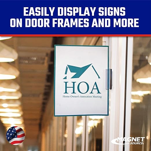 Master Magnetics Magnetic Sign Holder Pack - Magnetic Sign Holders for Door Frames, Metal Shelves, Whiteboards - Powerful Magnet - Retail EZ Grip Holder - 3" L x 1" W x 1.13" H - 25-Pack