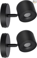 Aisilan 2 Packs Modern Adjustable Wall Sconce Fixture Black LED Warm White Ceiling Spot Wall Light for Hallway Gallery Display Bedside Bedroom 7W 3000K