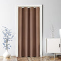 ChrisDowa Blackout Door Curtains for Doorway Privacy, Grommet Closet Curtains for bedroom closet door, Thermal Insulated Temporary Doorway Cover Room Divider Drapes (1 Panel, Cappuccino, 34 x 80 Inch)