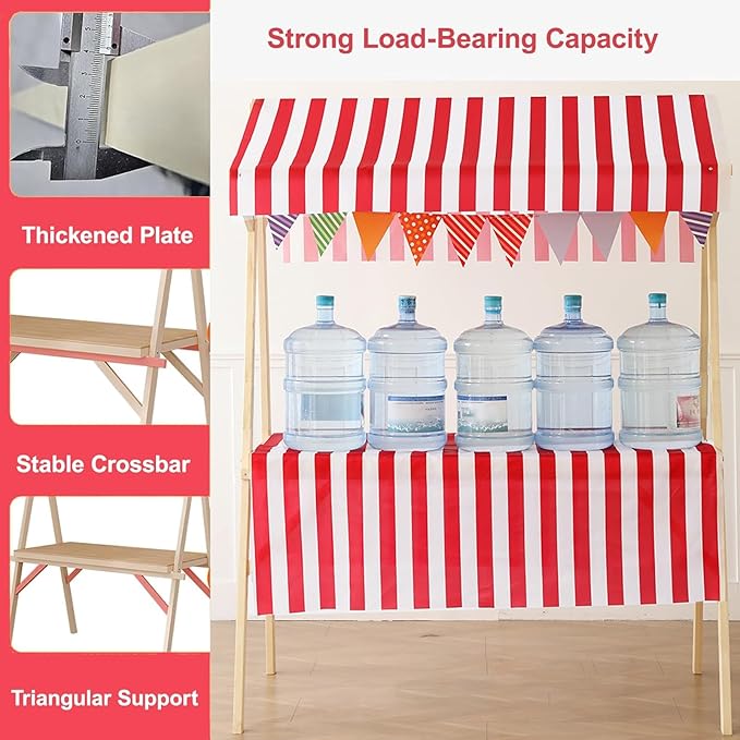 Outdoor Vendor Cart, Portable Cart with Canopy, Movable Stall Display Stand, Foldable Vending Stand Kiosk Display Trolley with Canopy, for Market, Street Food, Events(Green 6,150cm/59in)