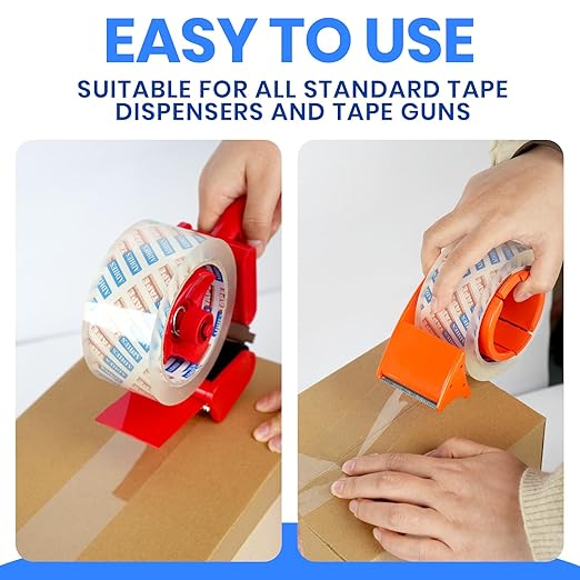 ADHES 48 Rolls Packing Tape with Dispenser Gun, 2.6 Mil Heavy Duty Packaging Tap for Shipping, Moving and Storing, 1.88 Inch x 55Yards, Super Clear