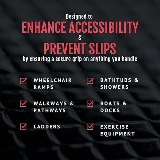 CATTONGUE GRIPS Non-Abrasive Grip Tape Wrap - 1” Thick Heavy-Duty, Waterproof Anti-Slip Tape for Wrapping Tools, Bats, Gym Equipment - Indoor & Outdoor Anti-Slip Solution (Black, 10ft)