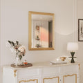 Amorho Bathroom Mirror, 24x32 Inch Gold Thick Metal Framed Wall Mirrors for Over Sink, Wall-Mounted Mirrors Perfect for Bedroom, Living Room, Entryway, Rectangle (Horizontal/Vertical).