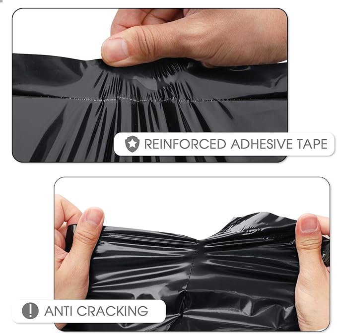 Metronic Poly Mailers 10x13 200 Pcs | Small Shipping Bags for Clothing | Strong Adhensive Seal Seal Mailing Bags for Small Business, Tear-resistant Shipping Envelopes Package Bags in Black