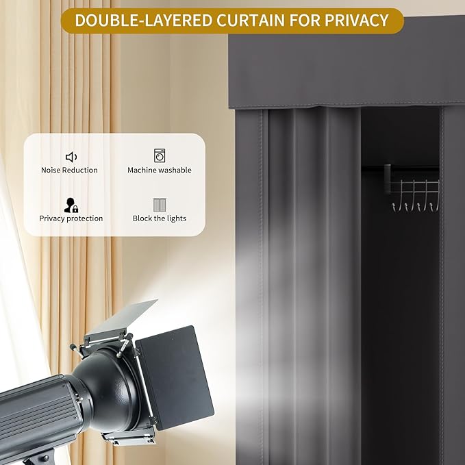 JVVMNJLK Clothing Store Fitting Room Divider, Portable Changing Room, Privacy Protection Movable Dressing Room Divider with Shading Curtain, Temporary Wall Portable Changing Room Partition