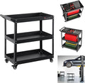 Service Tool Cart on Wheels - 3 Tire Rolling Cart, Industrial Commercial Service Cart TQ112