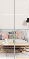 Ruomeng Full Length Mirror Tiles - 12 Inch x 8Pcs Frameless Wall Mirror Full Body Mirror for Home Gym Vanity Bedroom, Living Room