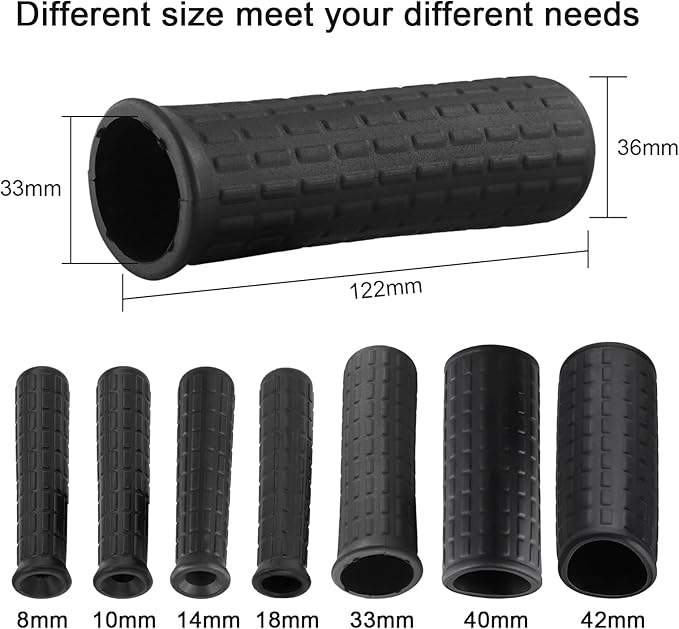 Wheelbarrow Antiskid Handle Cover, Rubber Handle Grips For Truck/Garden Cart/Barrow/Bike, Non Slip/Shock Absorption Round Tube Sleeves, Wheelbarrow Accessories(122 x 33mm)