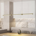 EDISLIVE Modern Linear LED Island Light Dimmable LED Chandelier 47.24 in Adjustable Linear Hanging Light Fixture 3000K 20W Pendant Light for Dinning Room Kitchen，Gold