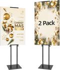 2Pack Poster Holder for Display, Adjustable Pedestal Sign Stand Up to 78 Inches, Double Sided for Board & Foam, Sign Holder Stand with Non-Slip Mat Base for Wedding, Restaurant & others
